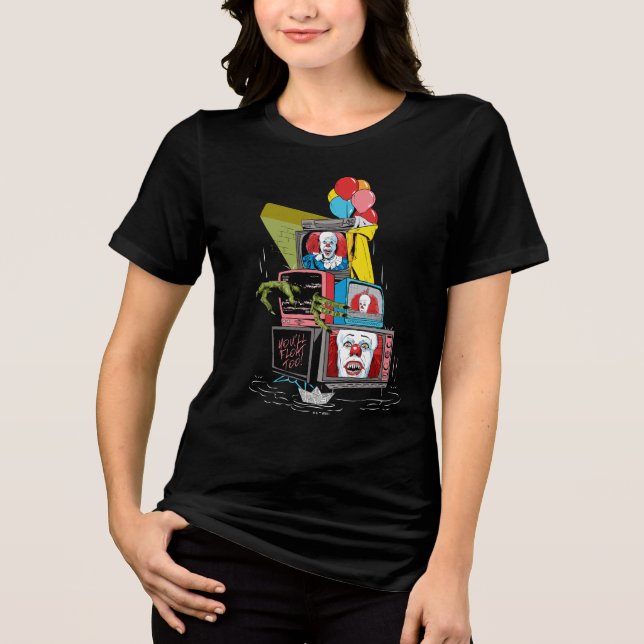Klassisk Pennywise TV-stack - Du kommer att flyta  T Shirt (Framsida)