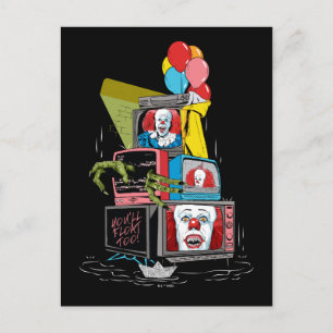Klassisk Pennywise TV-stapel - Du kommer att flyta Vykort