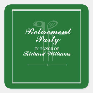 Klassisk Pension Golf Theme Grönt White Fyrkantigt Klistermärke