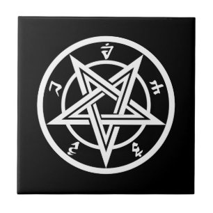 Klassisk pentagram-symbol kakelplatta