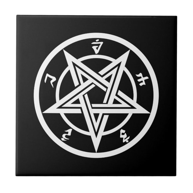 Klassisk pentagram-symbol kakelplatta (Framsidan)
