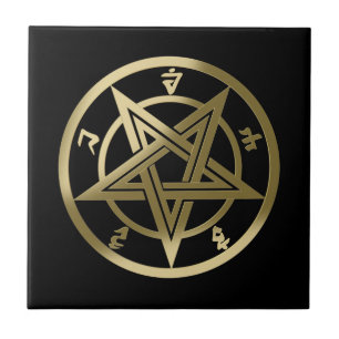 Klassisk pentagram-symbol kakelplatta