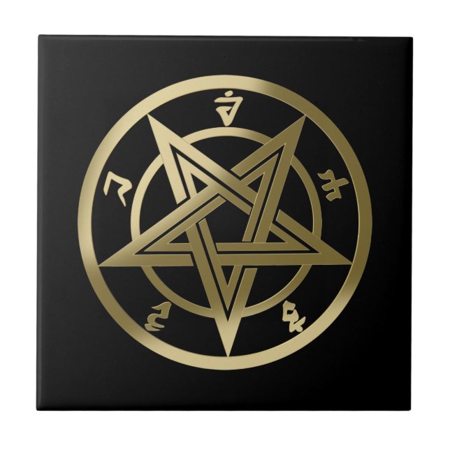 Klassisk pentagram-symbol kakelplatta (Framsidan)