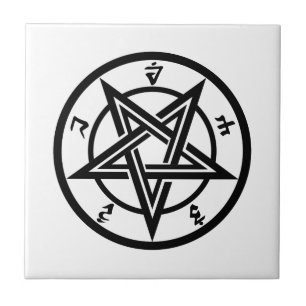Klassisk pentagram-symbol kakelplatta
