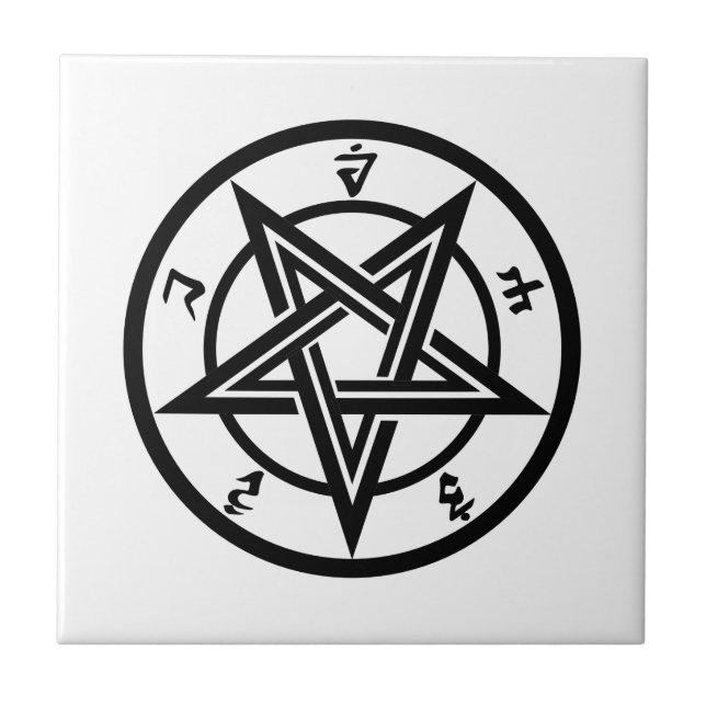 Klassisk pentagram-symbol kakelplatta (Framsidan)