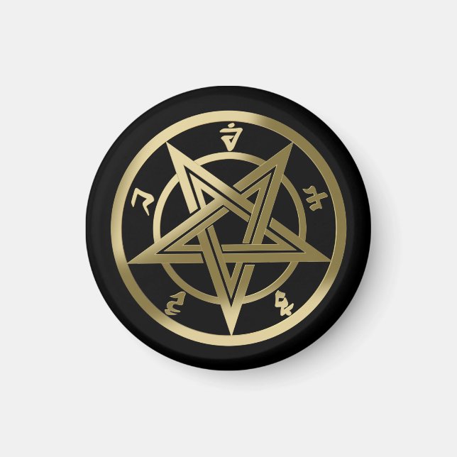 Klassisk pentagram-symbol magnet (Framsidan)