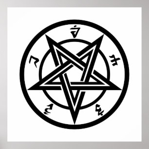 Klassisk pentagram-symbol poster
