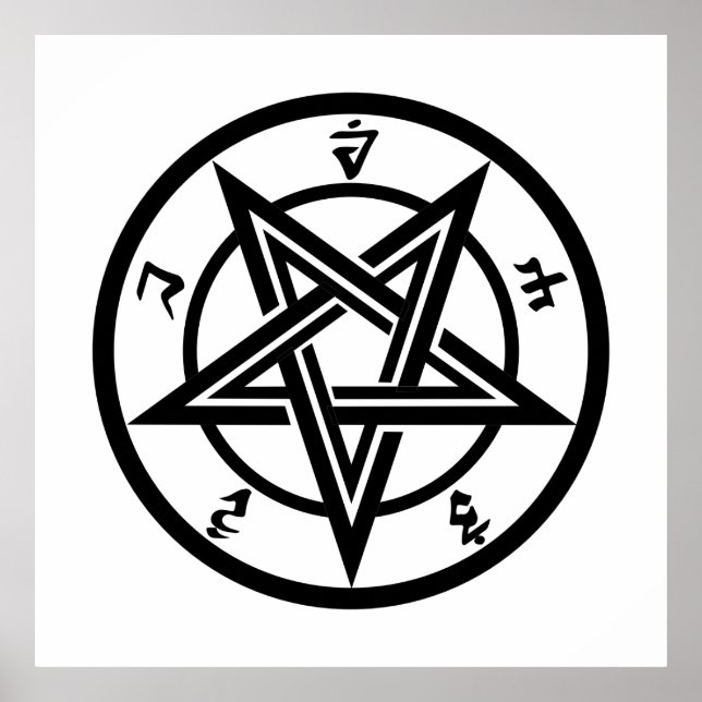 Klassisk pentagram-symbol poster (Framsidan)