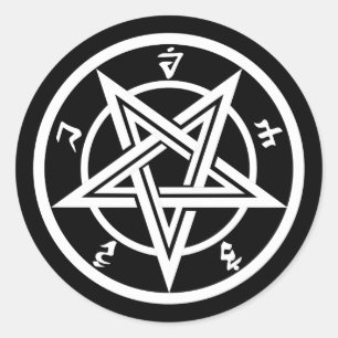 Klassisk pentagram-symbol runt klistermärke