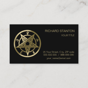 Klassisk pentagram-symbol visitkort