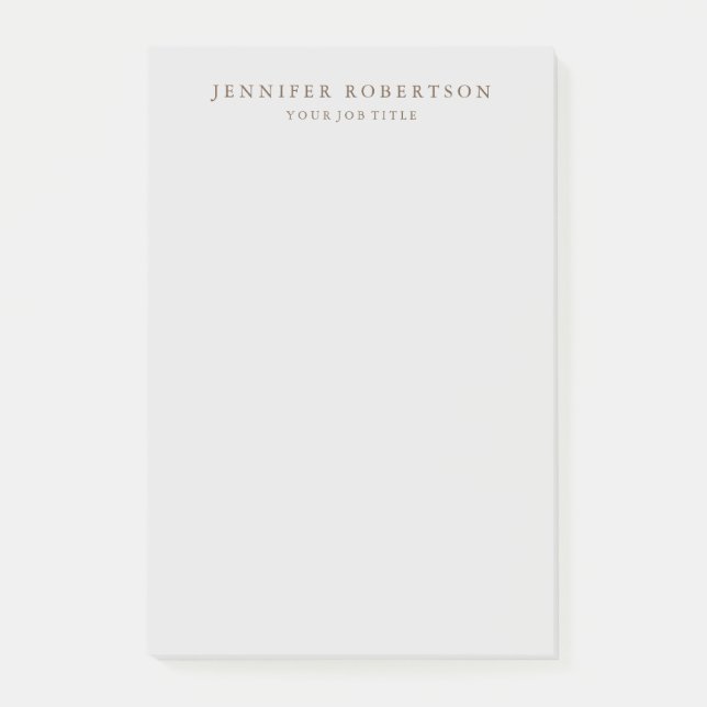Klassisk Personlig anpassad minimalistisk Post-it Block (Framsida)
