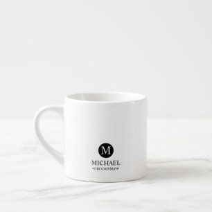 Klassisk Personlig Bröllopsplatshållare med Monogr Espressomugg
