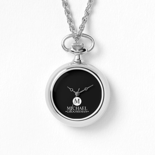 Klassisk Personlig Bröllopsplatshållare Monogram o Armbandsur (Framsida)