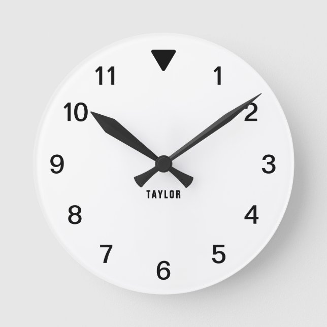 Klassisk Personlig Chic Modern Minimalist White Rund Klocka (Framsida)