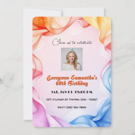 Klassisk Personlig för vattenfärg i Ram på födelse Inbjudningar