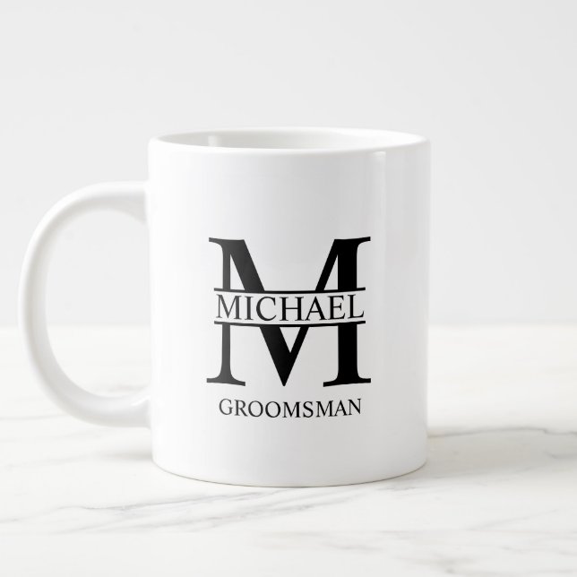 Klassisk Personlig Groomsman Coffee Mugg Jumbo Mugg (Vänster)