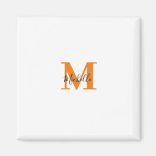 Klassisk Personlig Initialer och Namn Monogram Magnet