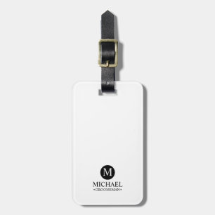 Klassisk Personlig Marskalkar Monogram och Namn Bagagebricka