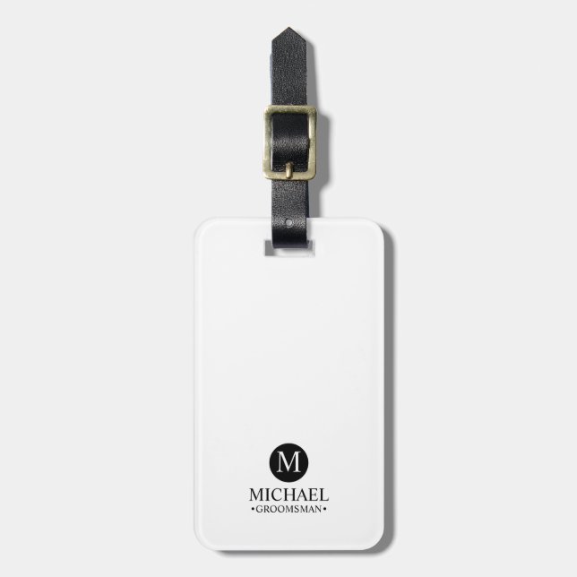 Klassisk Personlig Marskalkar Monogram och Namn Bagagebricka (Vertikal Framsida)