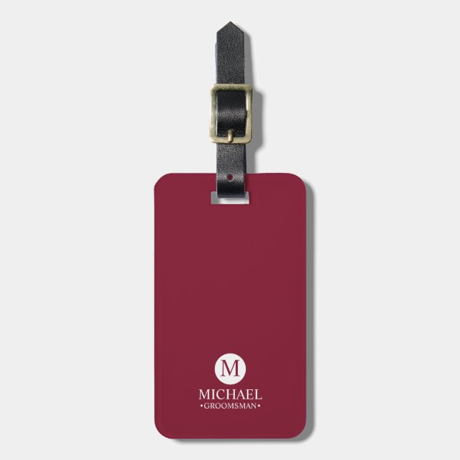 Klassisk Personlig Marskalkar Monogram och Namn Bagagebricka (Vertikal Framsida)