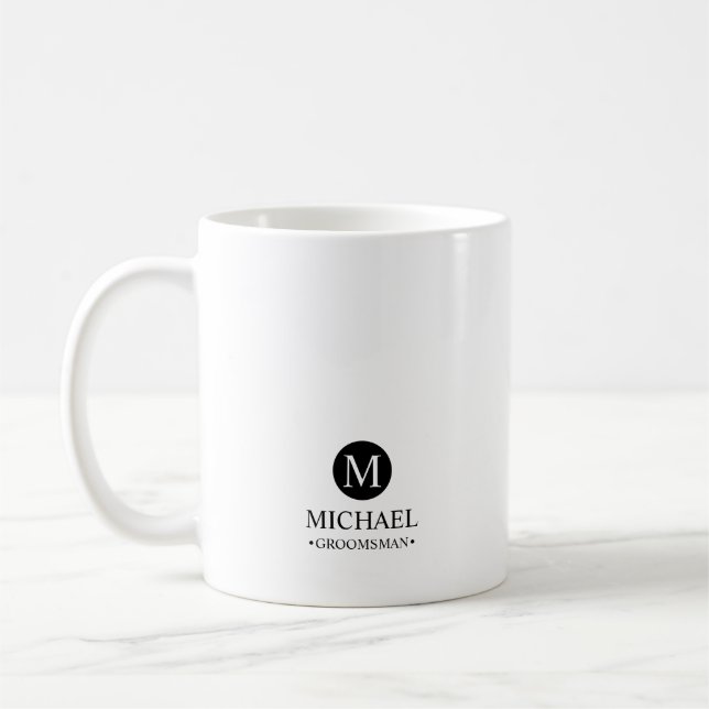 Klassisk Personlig Marskalkar Monogram och Namn Kaffemugg (Vänster)
