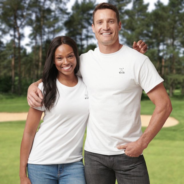 Klassisk Personlig Monogram Golf-Klubbar T Shirt (Classic Personalized Monogram Golf Clubs T-Shirt)