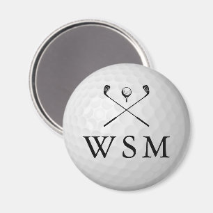 Klassisk Personlig Monogram Golfboll Magnet