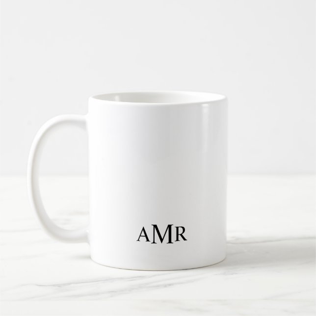 Klassisk Personlig Monogram Kaffemugg (Vänster)