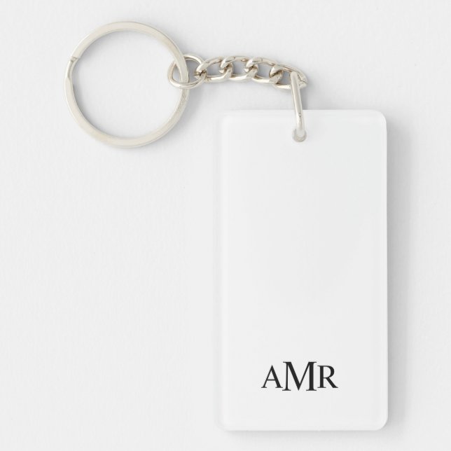 Klassisk Personlig Monogram Nyckelring (Framsidan)