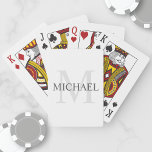 Klassisk Personlig Monogram och Namn Casinokort<br><div class="desc">Personlig Monogram och Namn Gift har personlig namn i grått och monogram i ljust grått som bakgrund,  i klassiskt serif font stil,  på vit bakgrund. Perfekt som helgdag,  familjeåterförening,  tack för marskalkar och gåva vid särskilda tillfällen.</div>