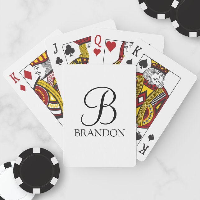 Klassisk Personlig Monogram och Namn Casinokort (Skapare uppladdad)