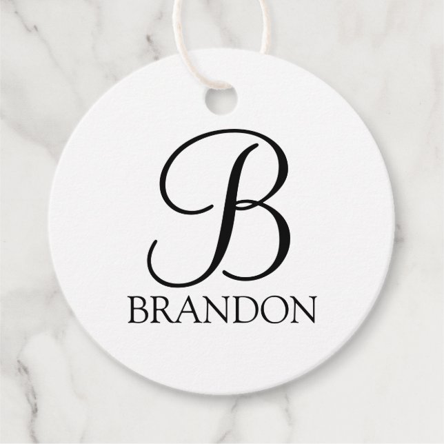 Klassisk Personlig, Monogram och Namn Gåvor Etiketter (Framsida)