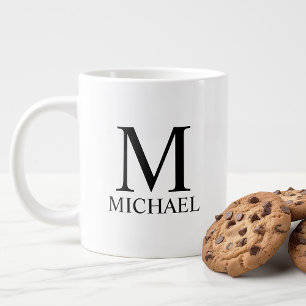 Klassisk Personlig Monogram och Namn Giant Kaffe Jumbo Mugg