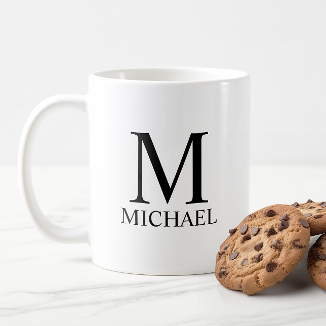 Klassisk Personlig Monogram och Namn-kaffe Mugg (Skapare uppladdad)