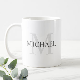 Klassisk Personlig Monogram och Namn Kaffemugg