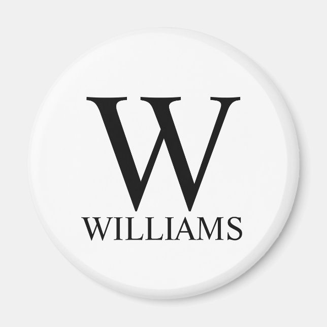 Klassisk Personlig Monogram och Namn Magnet (Framsidan)