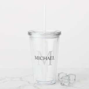 Klassisk Personlig Monogram och Namn Take Away Mugg