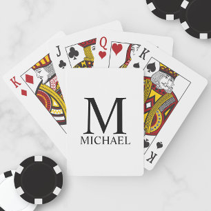 Klassisk Personlig Monogram och Namn-uppspelningsb Casinokort