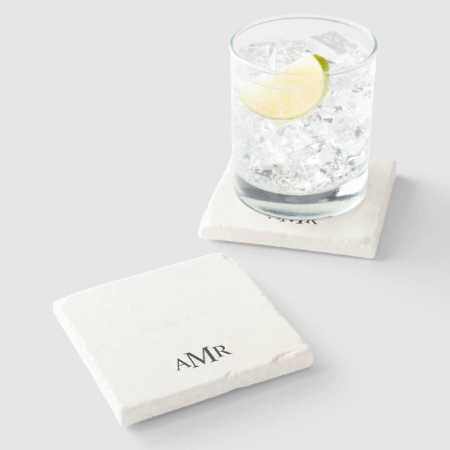 Klassisk Personlig Monogram Stenunderlägg (Sidan)