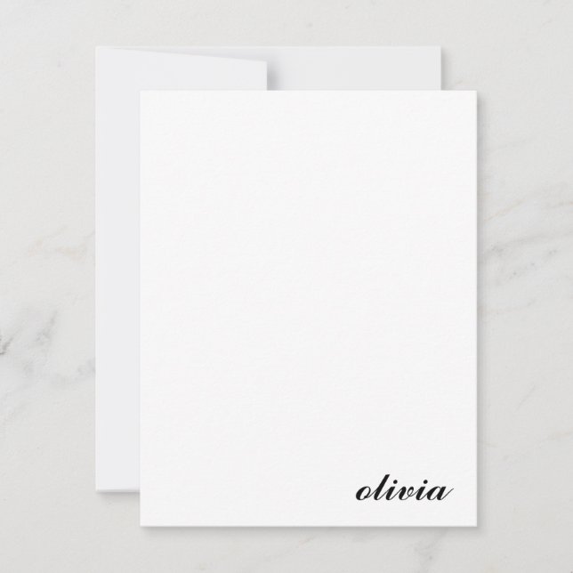 Klassisk Personlig Namn minimalistisk svart Anteckningskort (Framsida)