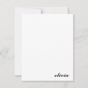 Klassisk Personlig Namn minimalistisk svart Anteckningskort