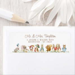 Klassisk Peter, adressetikett för kaninbabyskor Returadress Etikett