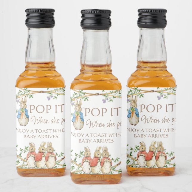Klassisk Peter på begäran från Rabbit Baby Shower  Spritflaskor Etikett (Flaskor)