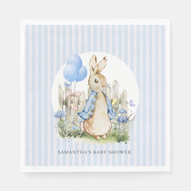 Klassisk Peter Rabbit Baby Shower Boy Pappersservett (Framsidan)