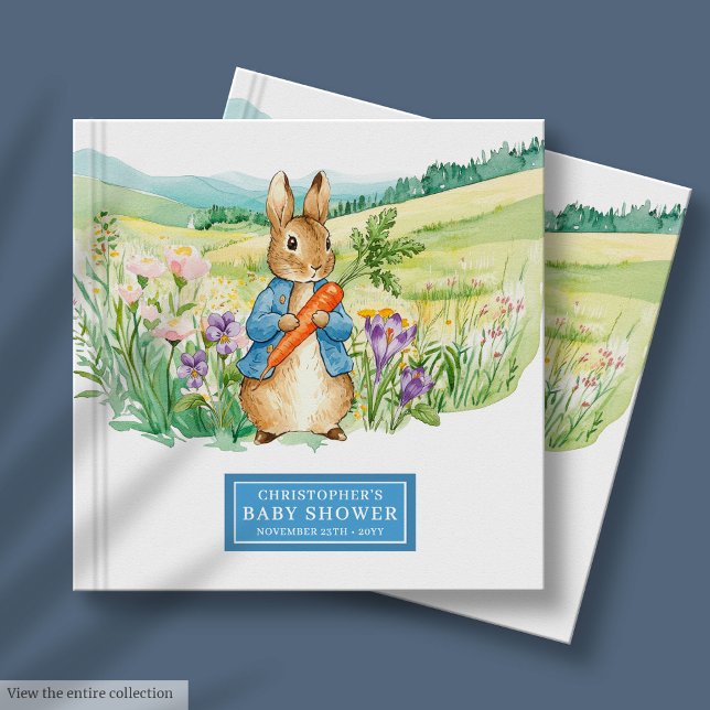 Klassisk Peter Rabbit Baby Shower Guest Bok Boy (Classic Peter Rabbit Baby Shower Guest Book Boy)