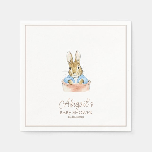Klassisk Peter the Rabbit Baby Shower Pappersservett (Framsidan)