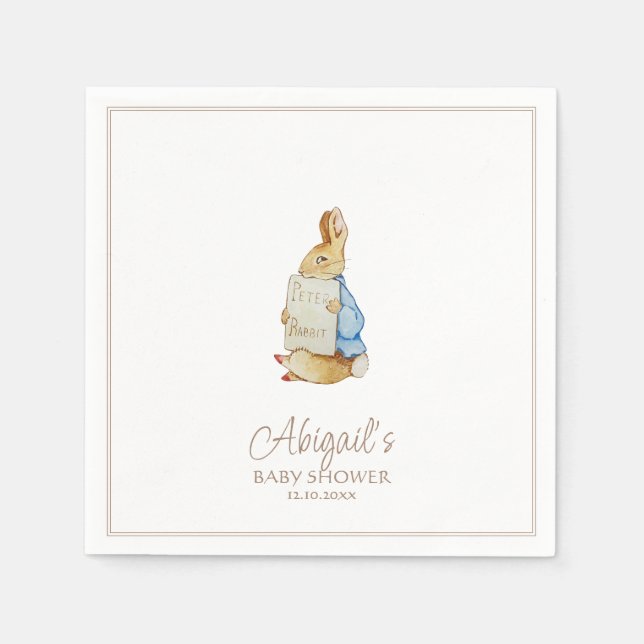 Klassisk Peter the Rabbit Baby Shower Pappersservett (Framsidan)