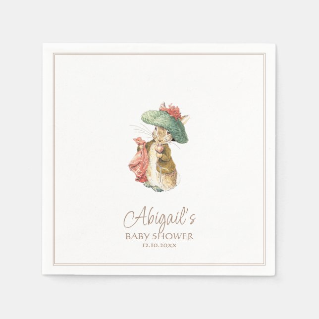 Klassisk Peter the Rabbit Baby Shower Pappersservett (Framsidan)