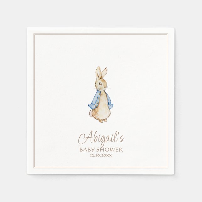 Klassisk Peter the Rabbit Baby Shower Pappersservett (Framsidan)