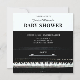 klassisk pianobabydusch inbjudningar